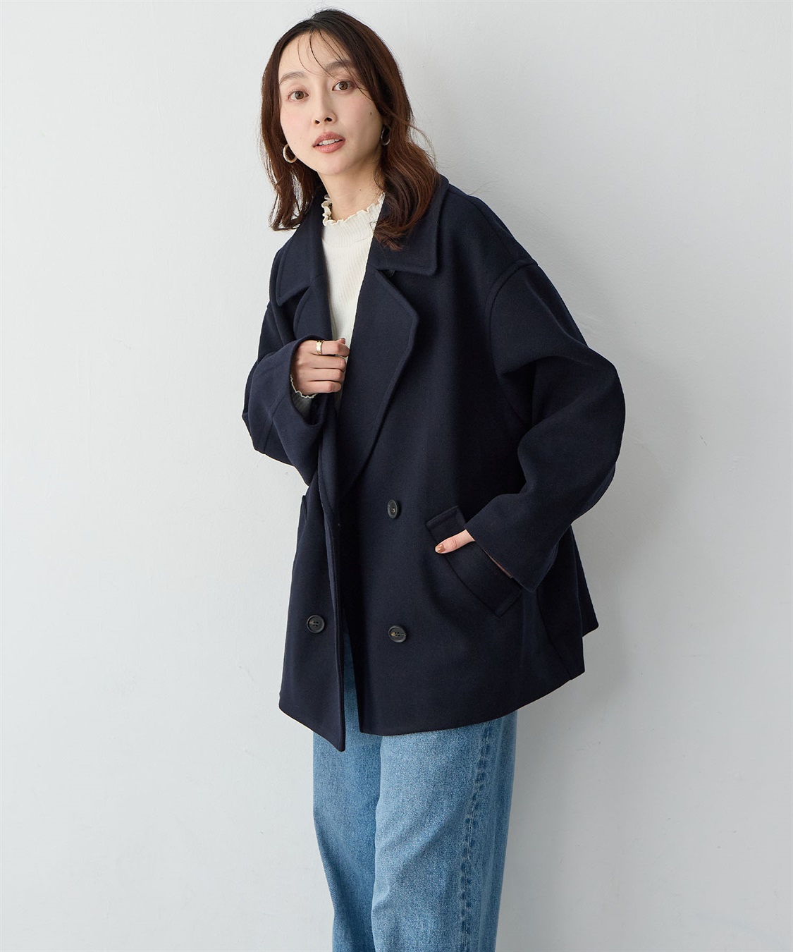 Life Style by cross marche 【anyfee/大きいサイズ】ミディ丈Pコート_sub_13