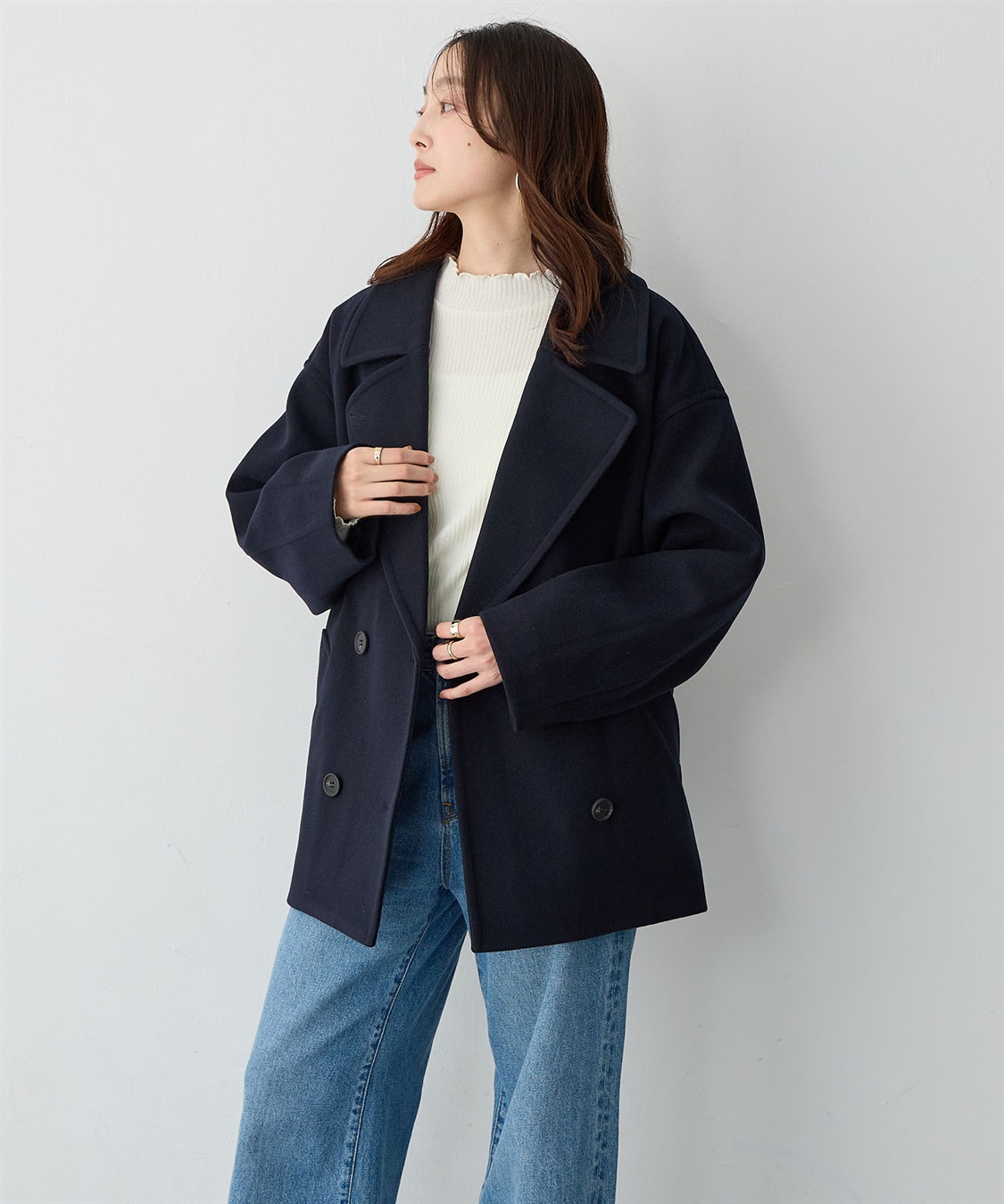 Life Style by cross marche 【anyfee/大きいサイズ】ミディ丈Pコート_sub_14