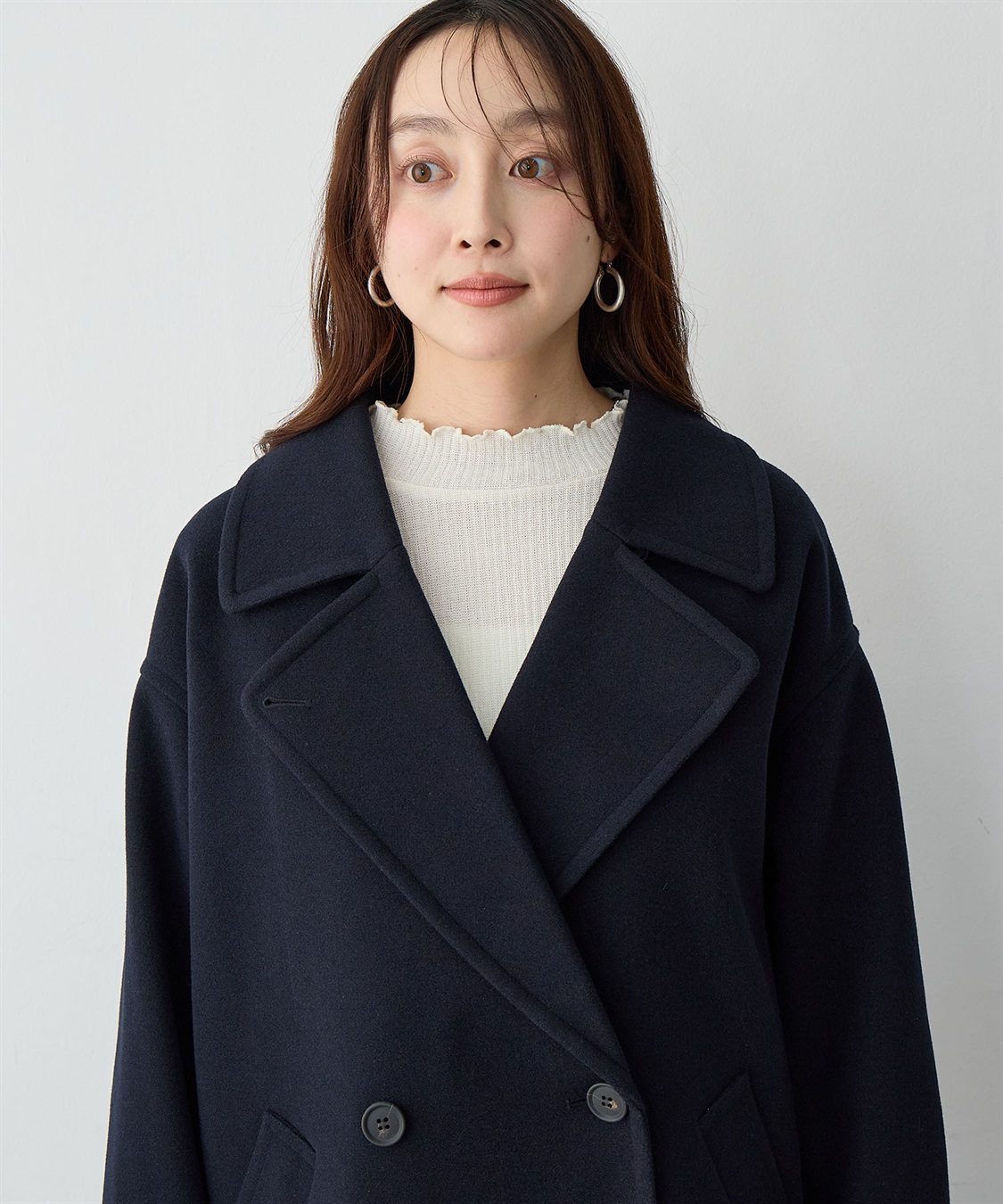 Life Style by cross marche 【anyfee/大きいサイズ】ミディ丈Pコート_sub_16