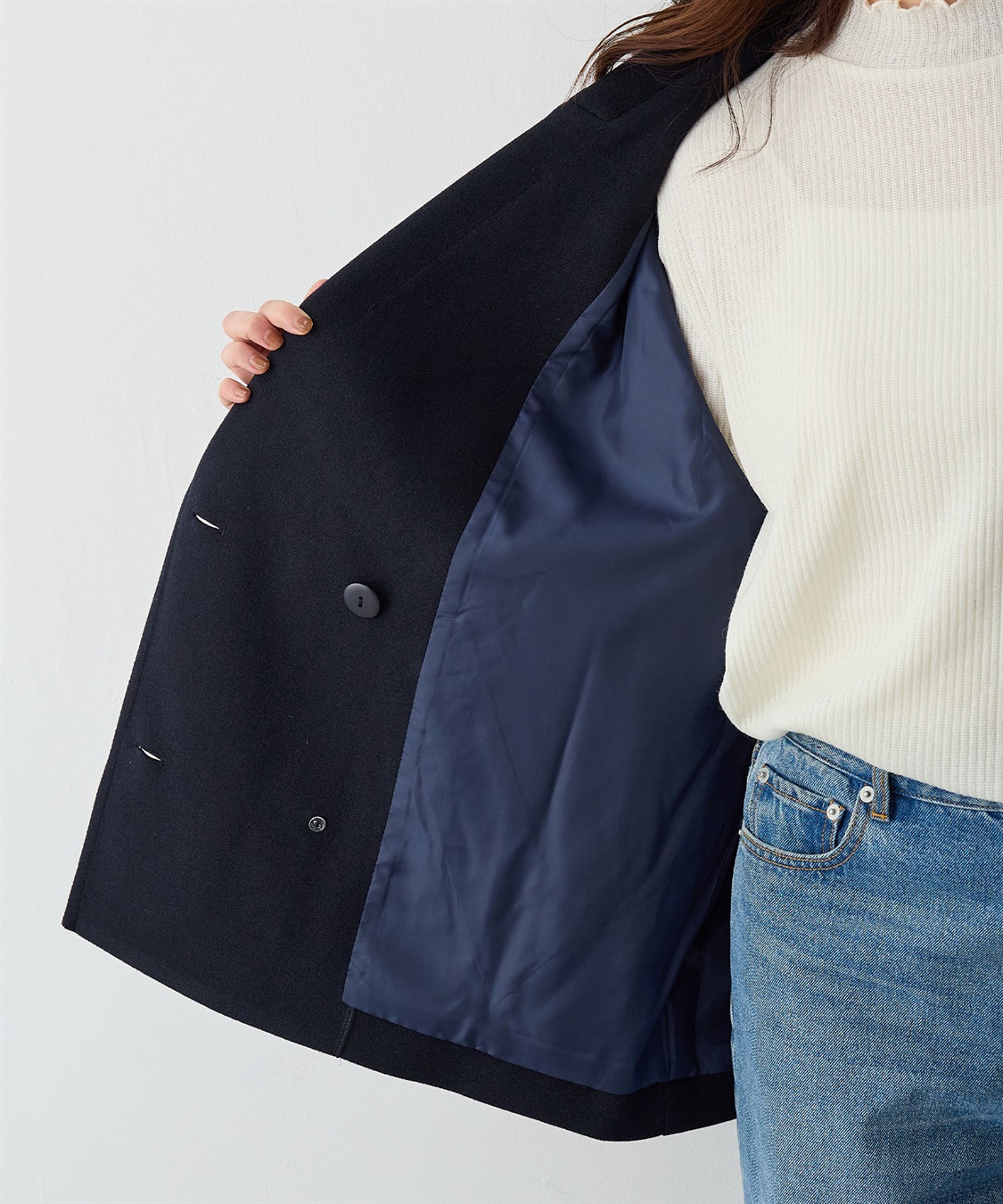 Life Style by cross marche 【anyfee/大きいサイズ】ミディ丈Pコート_sub_17