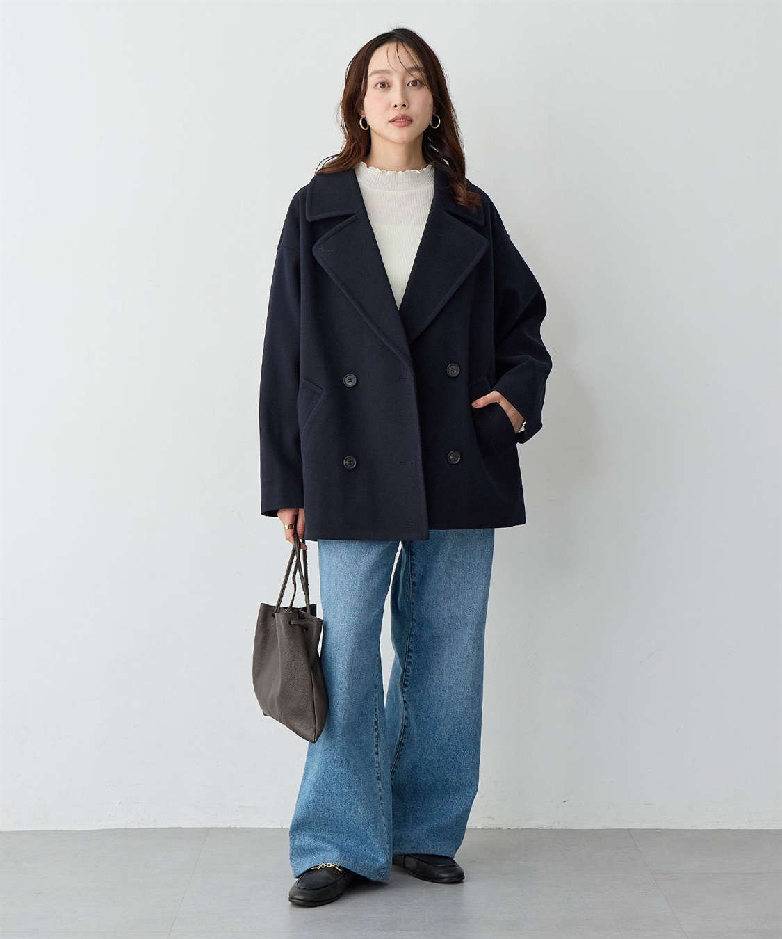 Life Style by cross marche 【anyfee/大きいサイズ】ミディ丈Pコート_sub_20