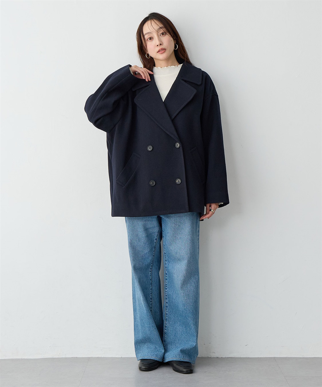 Life Style by cross marche 【anyfee/大きいサイズ】ミディ丈Pコート_sub_21