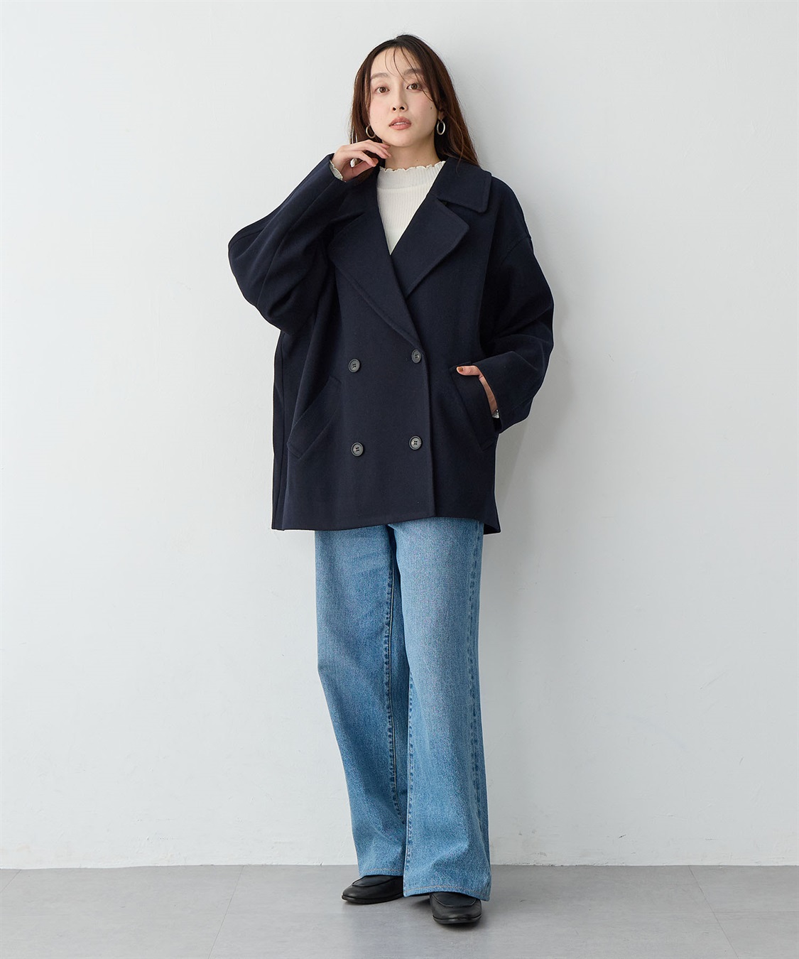 Life Style by cross marche 【anyfee/大きいサイズ】ミディ丈Pコート_sub_22