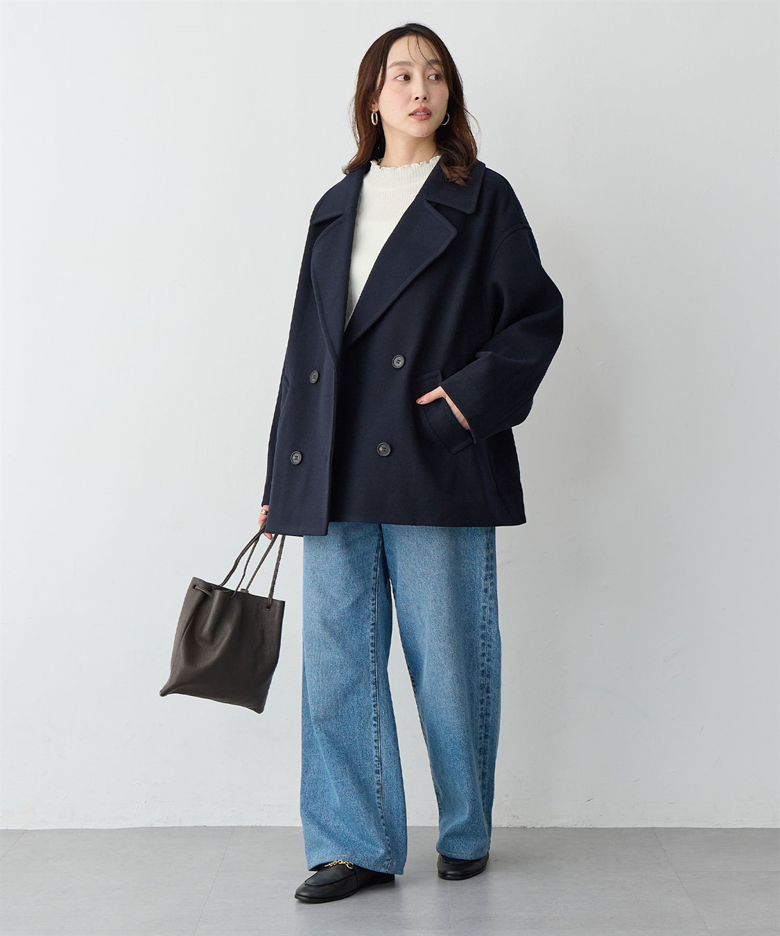 Life Style by cross marche 【anyfee/大きいサイズ】ミディ丈Pコート_sub_24