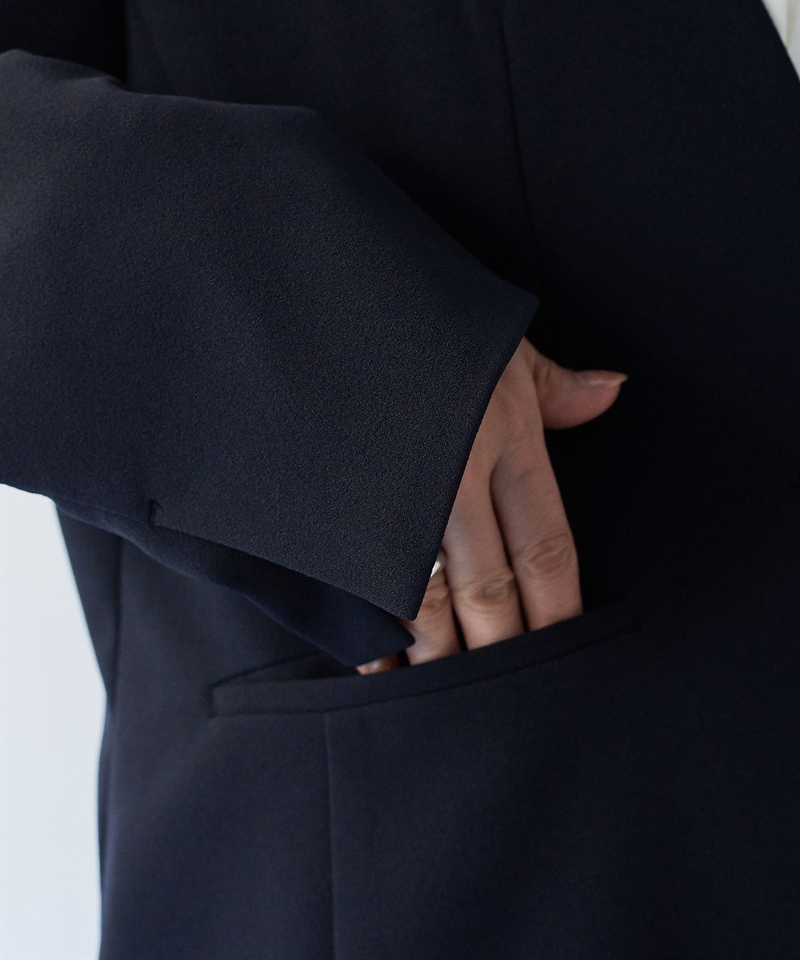 anyfee 【anyfee/大きいサイズ】ニットジョーゼットVネックノーカラージャケット《セレモニー/オケージョン》_sub_20