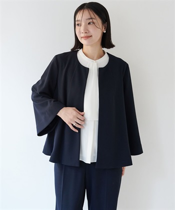anyfee 【anyfee/大きいサイズ】ニットジョーゼットケープ風ジャケット《セレモニー/オケージョン》_subthumb_4