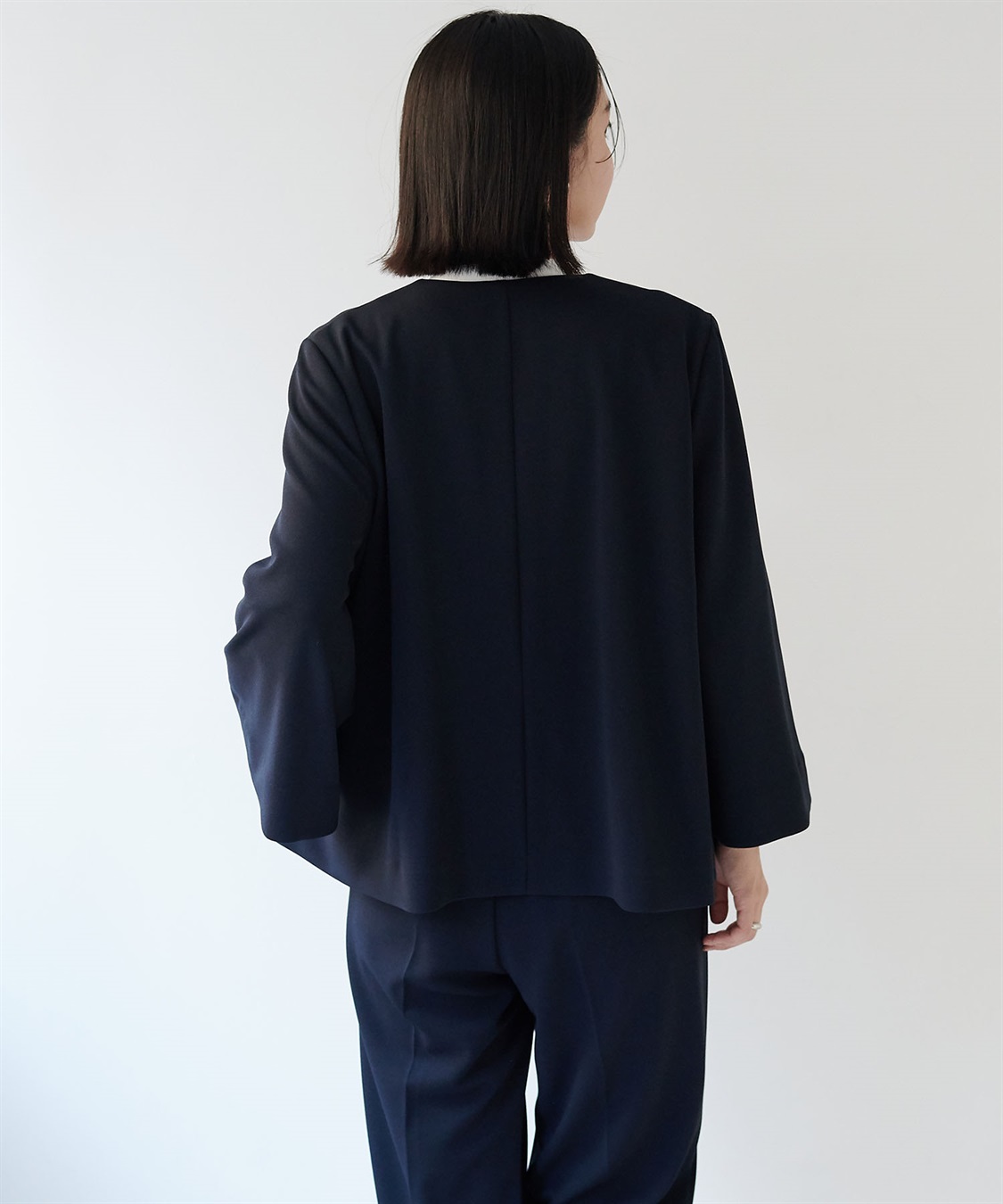 anyfee 【anyfee/大きいサイズ】ニットジョーゼットケープ風ジャケット《セレモニー/オケージョン》_sub_6