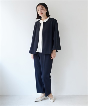 anyfee 【anyfee/大きいサイズ】ニットジョーゼットケープ風ジャケット《セレモニー/オケージョン》_subthumb_9