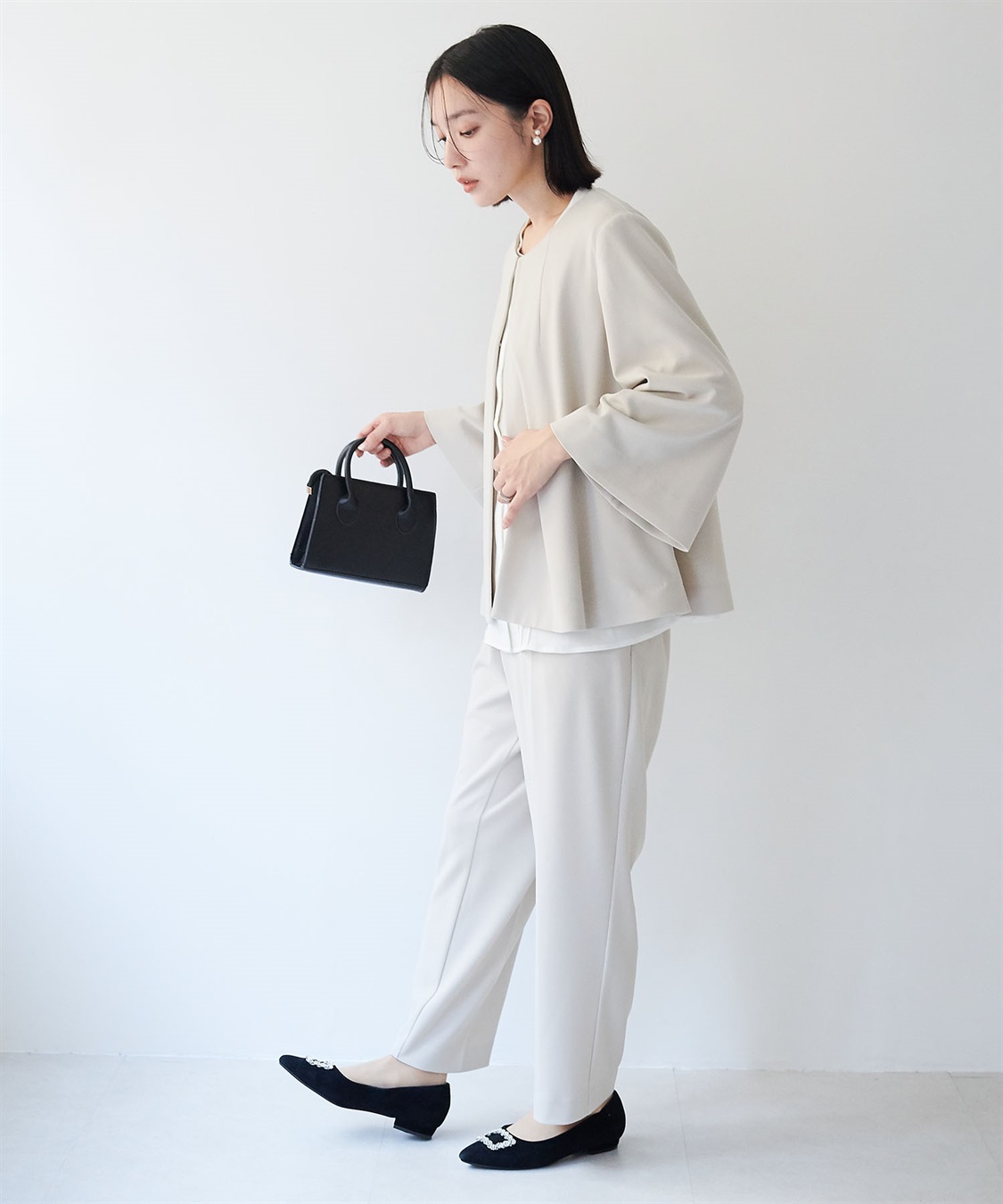 anyfee 【anyfee/大きいサイズ】ニットジョーゼットケープ風ジャケット《セレモニー/オケージョン》_sub_14