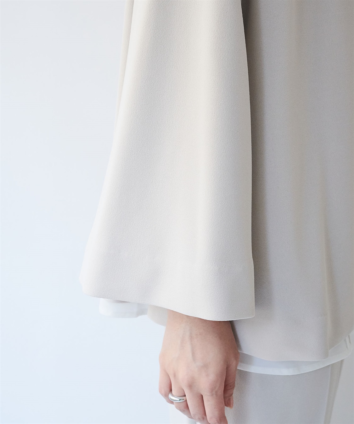 anyfee 【anyfee/大きいサイズ】ニットジョーゼットケープ風ジャケット《セレモニー/オケージョン》_sub_17