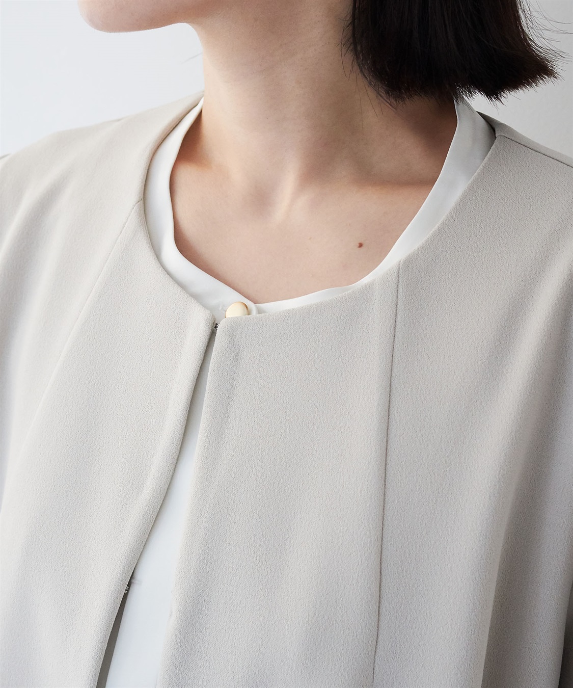 anyfee 【anyfee/大きいサイズ】ニットジョーゼットケープ風ジャケット《セレモニー/オケージョン》_sub_18