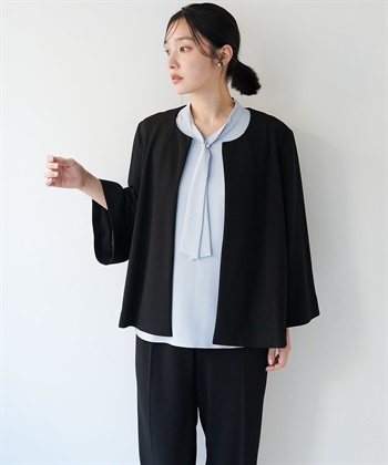 anyfee 【anyfee/大きいサイズ】ニットジョーゼットケープ風ジャケット《セレモニー/オケージョン》_subthumb_19