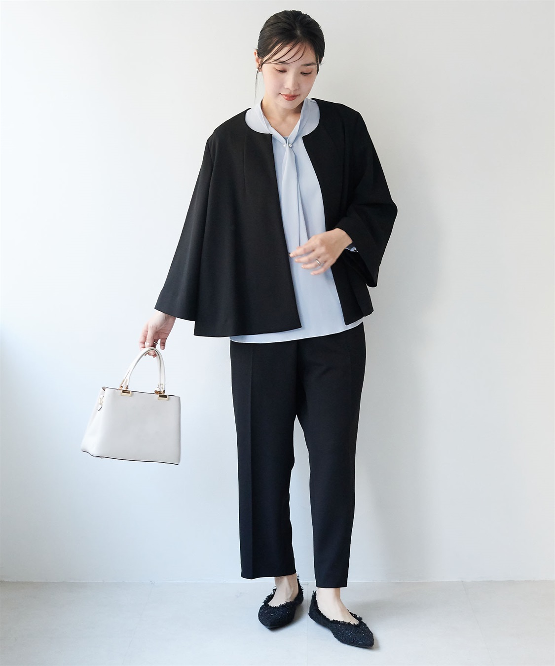 anyfee 【anyfee/大きいサイズ】ニットジョーゼットケープ風ジャケット《セレモニー/オケージョン》_sub_21