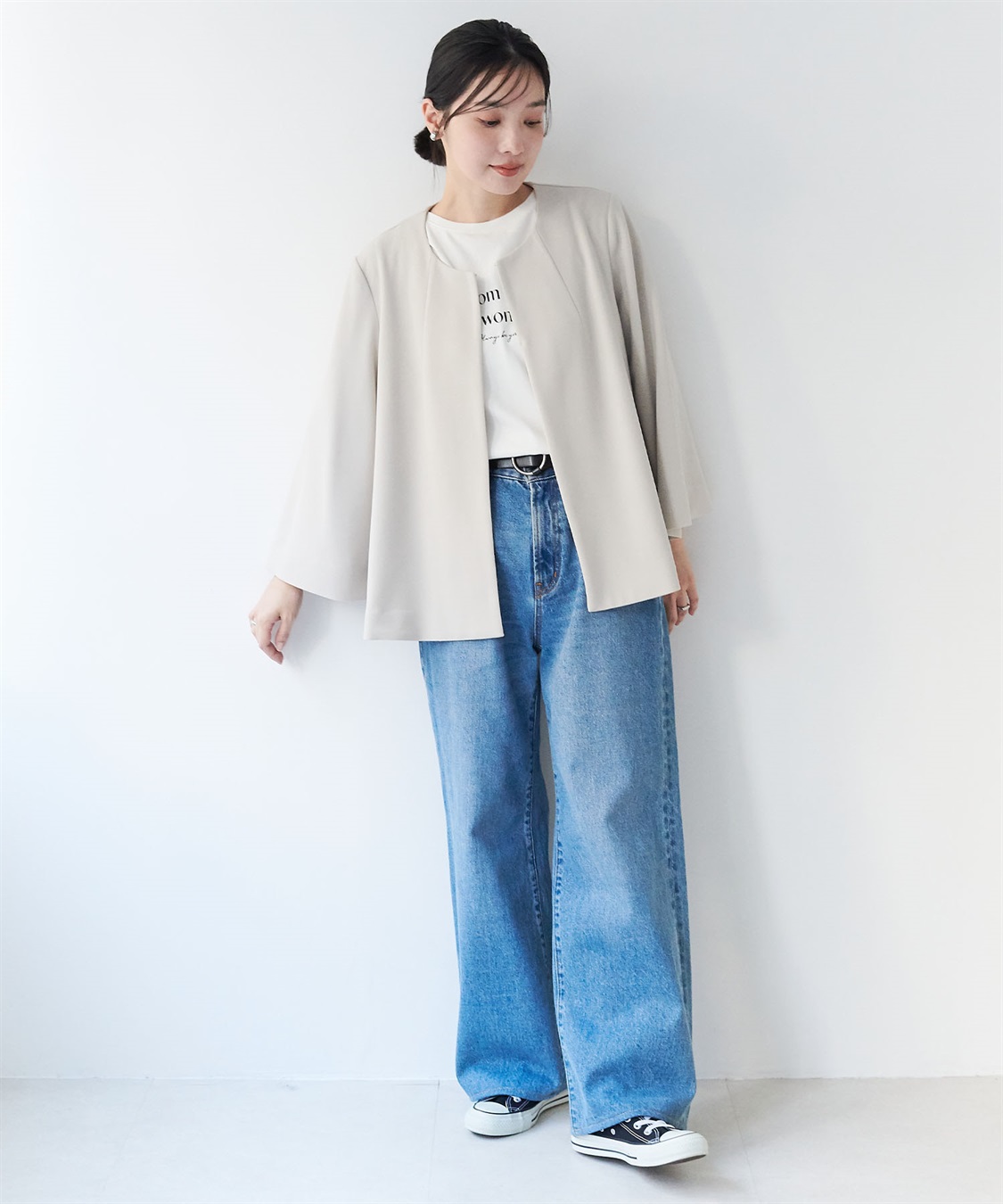 anyfee 【anyfee/大きいサイズ】ニットジョーゼットケープ風ジャケット《セレモニー/オケージョン》_sub_26