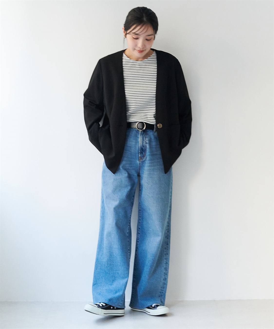 anyfee 【anyfee/大きいサイズ】ニットジョーゼットVネックノーカラージャケット《セレモニー/オケージョン》_sub_29