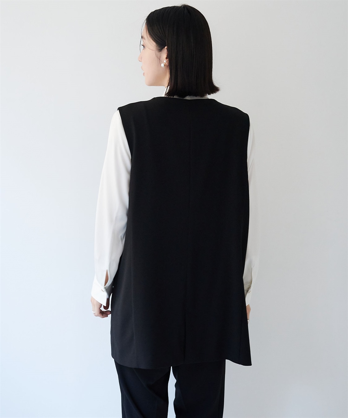 anyfee 【anyfee/大きいサイズ】ニットジョーゼットロングジレ《セレモニー/オケージョン》_sub_5