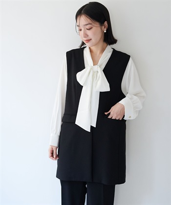 anyfee 【anyfee/大きいサイズ】ニットジョーゼットロングジレ《セレモニー/オケージョン》_subthumb_7