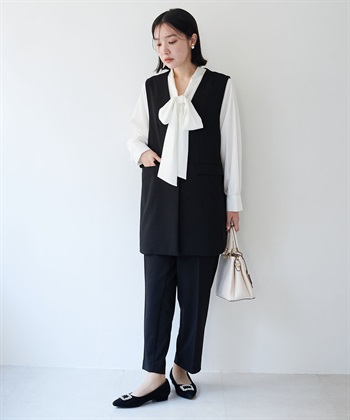 anyfee 【anyfee/大きいサイズ】ニットジョーゼットロングジレ《セレモニー/オケージョン》_subthumb_9