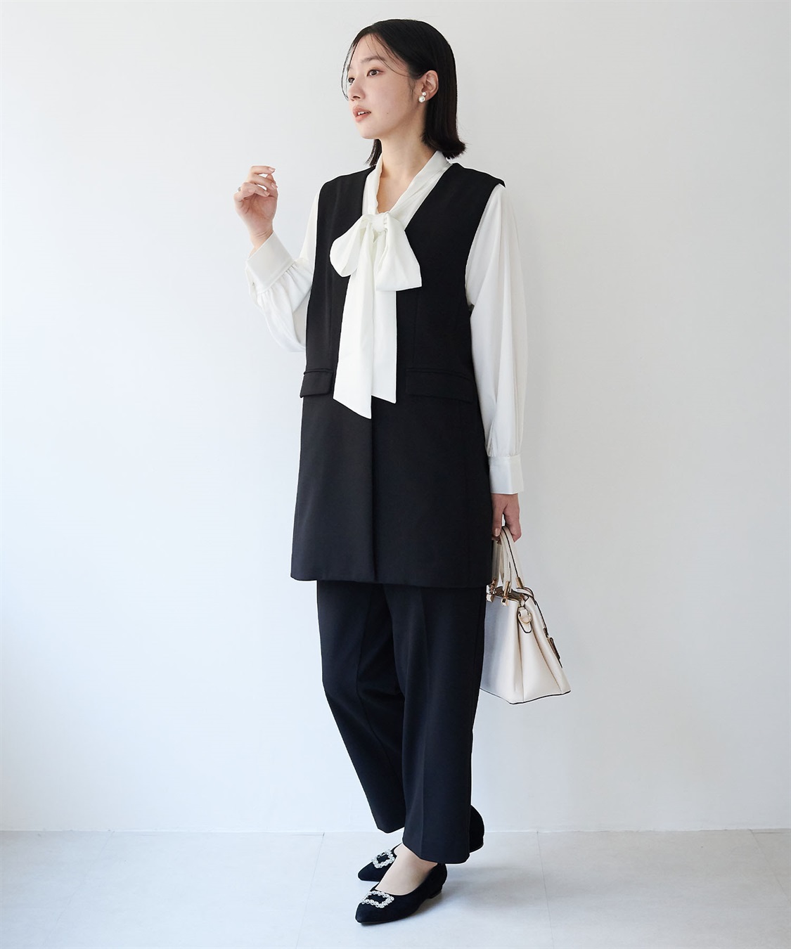 anyfee 【anyfee/大きいサイズ】ニットジョーゼットロングジレ《セレモニー/オケージョン》_sub_12