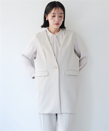 anyfee 【anyfee/大きいサイズ】ニットジョーゼットロングジレ《セレモニー/オケージョン》_subthumb_13