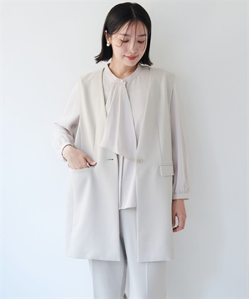 anyfee 【anyfee/大きいサイズ】ニットジョーゼットロングジレ《セレモニー/オケージョン》_subthumb_14