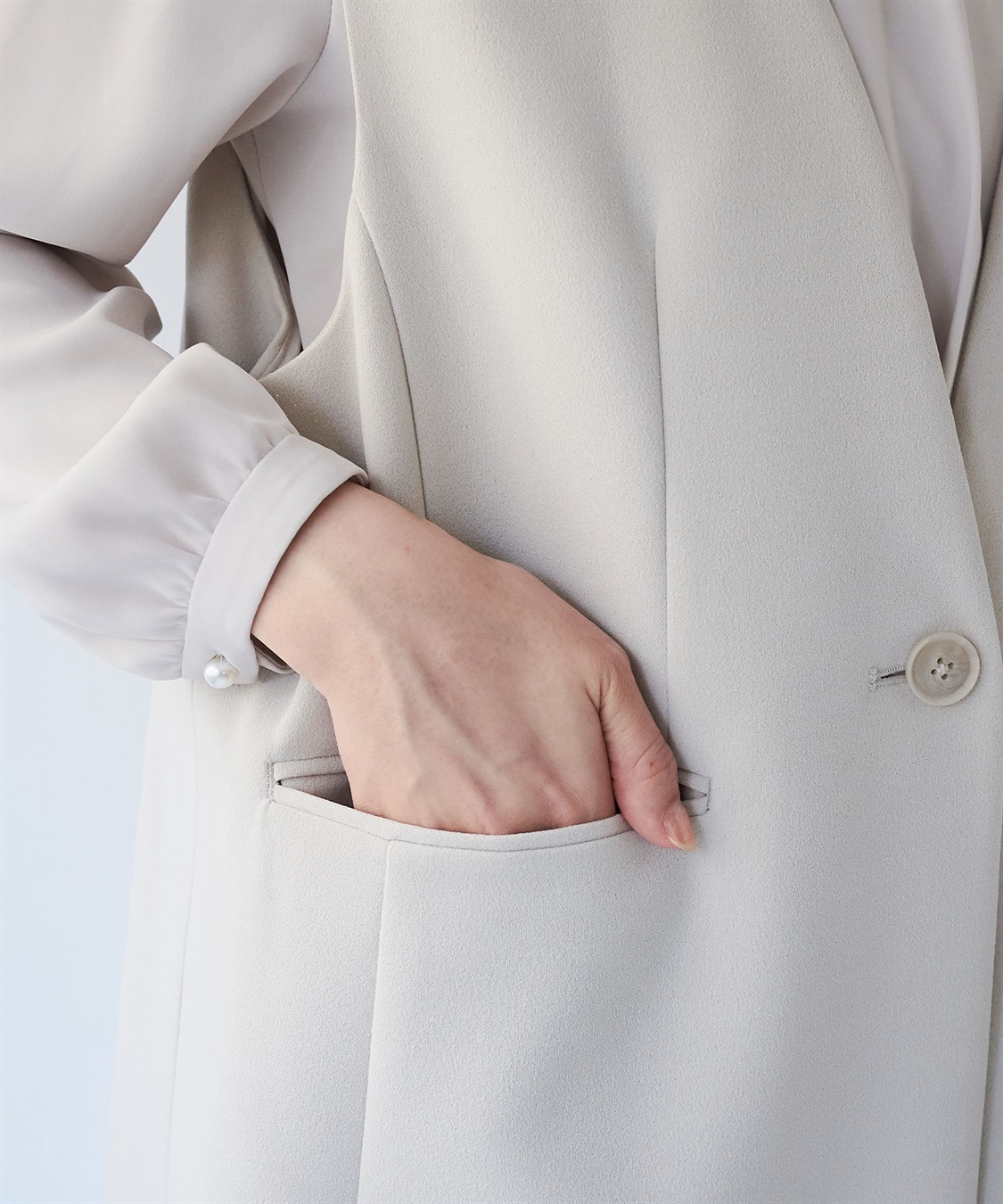 anyfee 【anyfee/大きいサイズ】ニットジョーゼットロングジレ《セレモニー/オケージョン》_sub_16