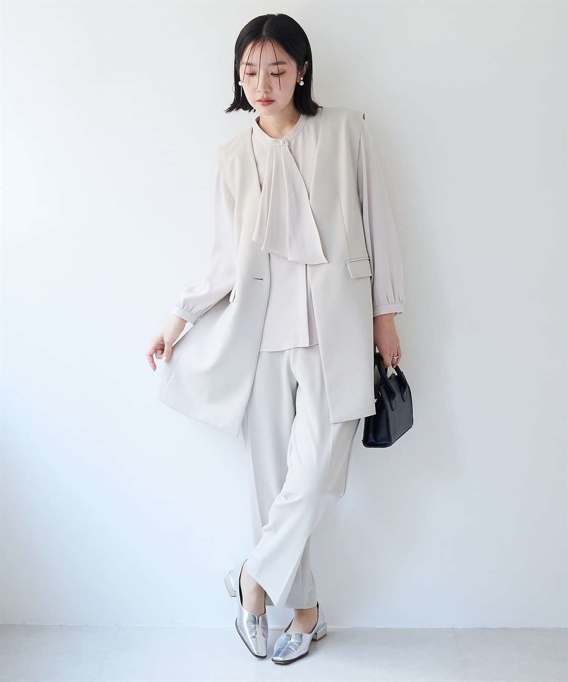 anyfee 【anyfee/大きいサイズ】ニットジョーゼットロングジレ《セレモニー/オケージョン》_sub_19