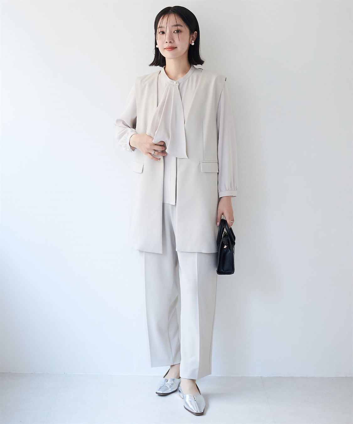 anyfee 【anyfee/大きいサイズ】ニットジョーゼットロングジレ《セレモニー/オケージョン》_sub_20