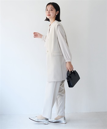 anyfee 【anyfee/大きいサイズ】ニットジョーゼットロングジレ《セレモニー/オケージョン》_subthumb_21