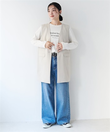 anyfee 【anyfee/大きいサイズ】ニットジョーゼットロングジレ《セレモニー/オケージョン》_subthumb_24