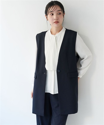 anyfee 【anyfee/大きいサイズ】ニットジョーゼットロングジレ《セレモニー/オケージョン》_subthumb_25