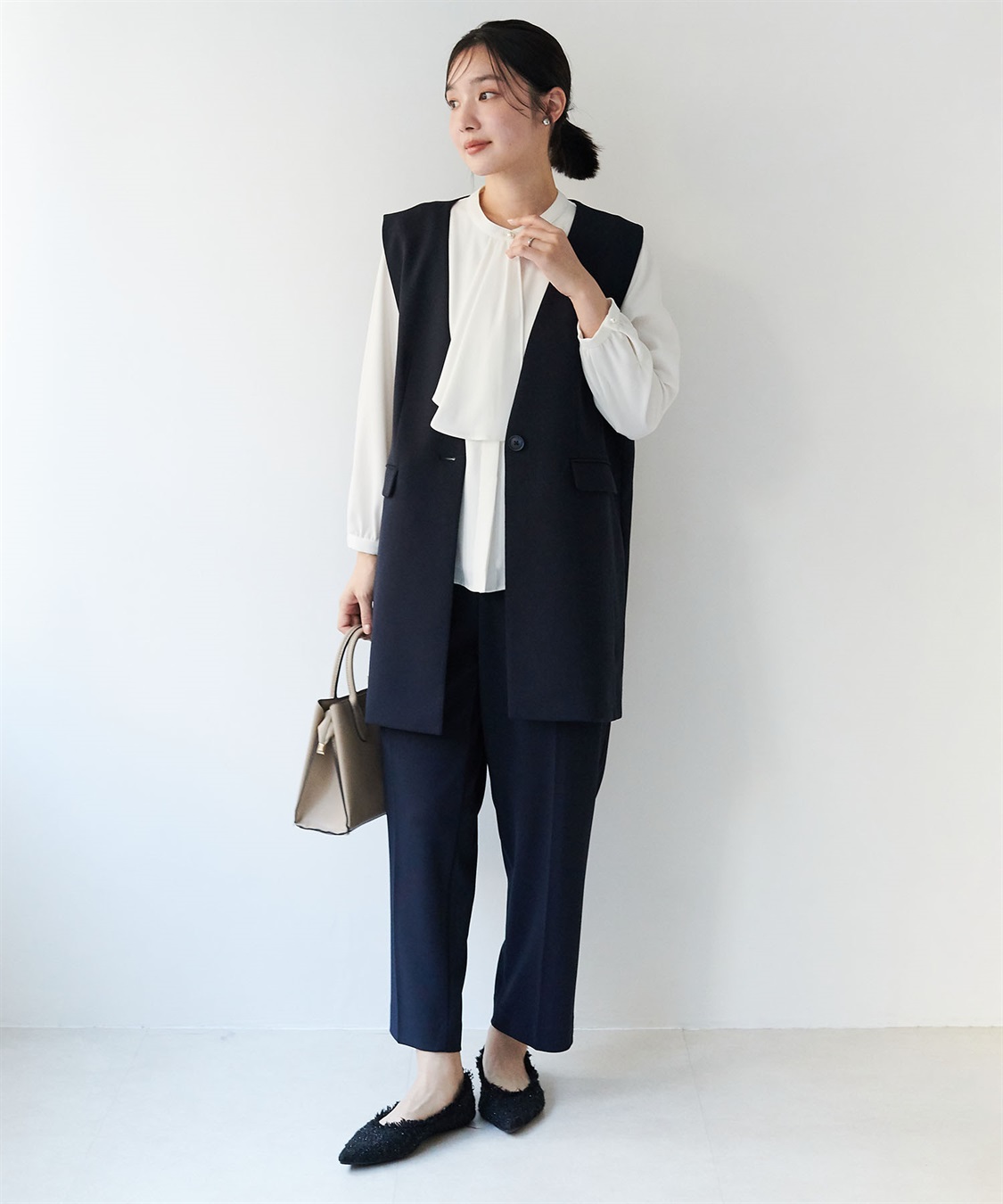 anyfee 【anyfee/大きいサイズ】ニットジョーゼットロングジレ《セレモニー/オケージョン》_sub_27