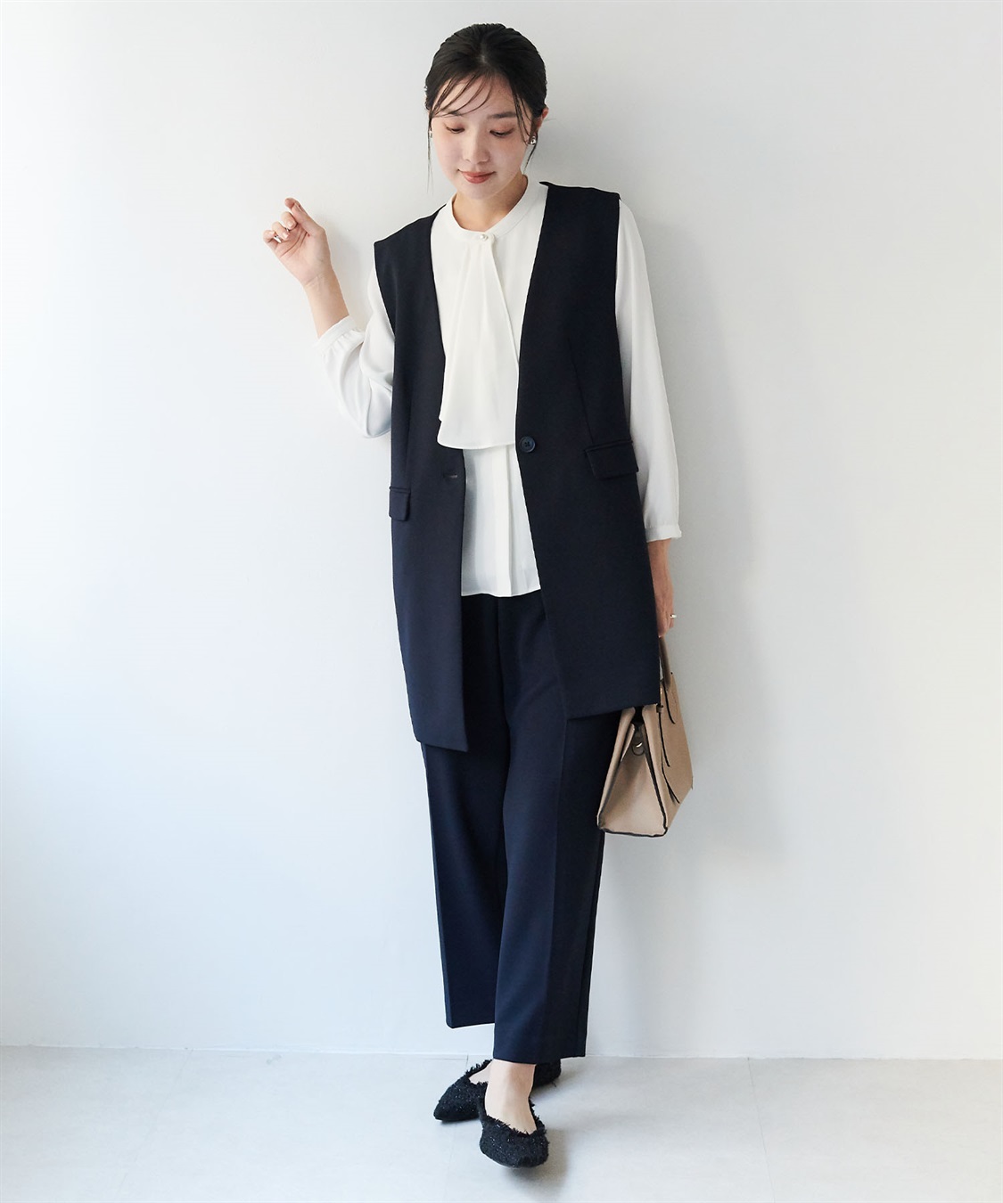 anyfee 【anyfee/大きいサイズ】ニットジョーゼットロングジレ《セレモニー/オケージョン》_sub_28