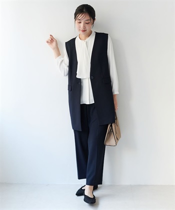 anyfee 【anyfee/大きいサイズ】ニットジョーゼットロングジレ《セレモニー/オケージョン》_subthumb_28