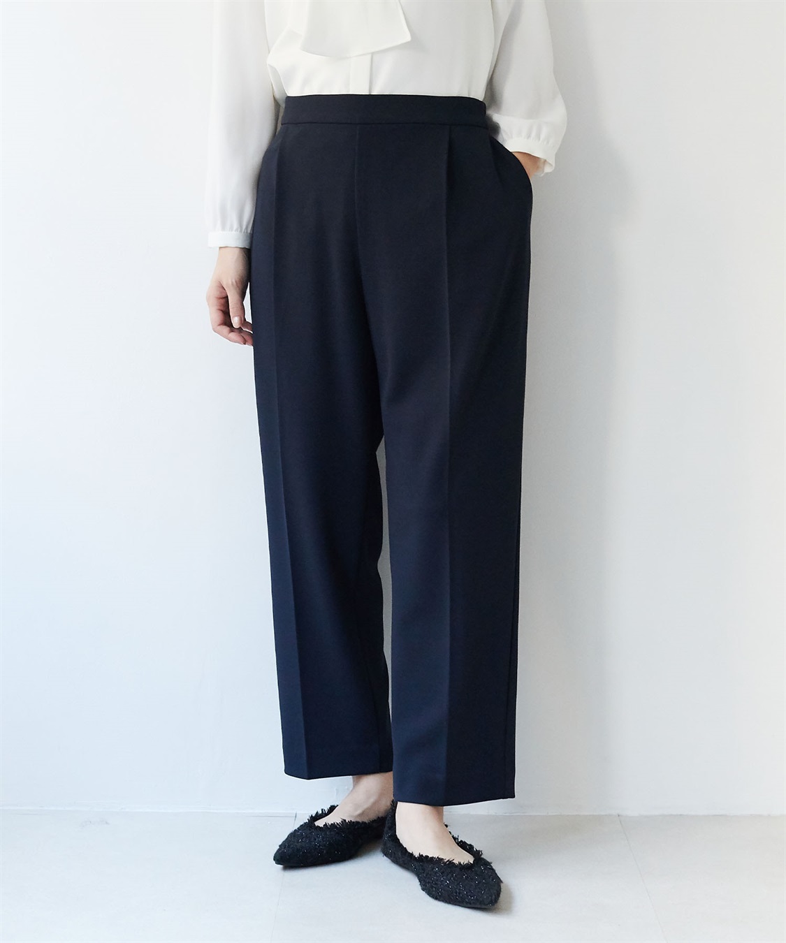 anyfee 【anyfee/大きいサイズ】美シルエットストレッチテーパードパンツ《セレモニー/オケージョン》_sub_1