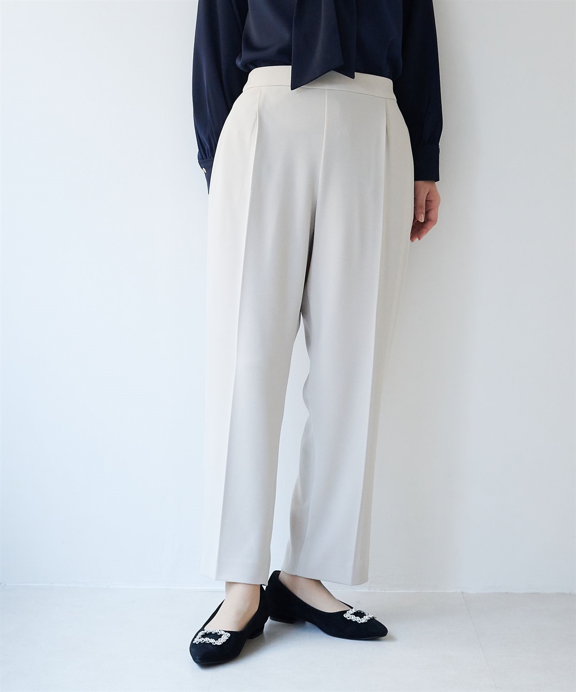 anyfee 【anyfee/大きいサイズ】美シルエットストレッチテーパードパンツ《セレモニー/オケージョン》_sub_3