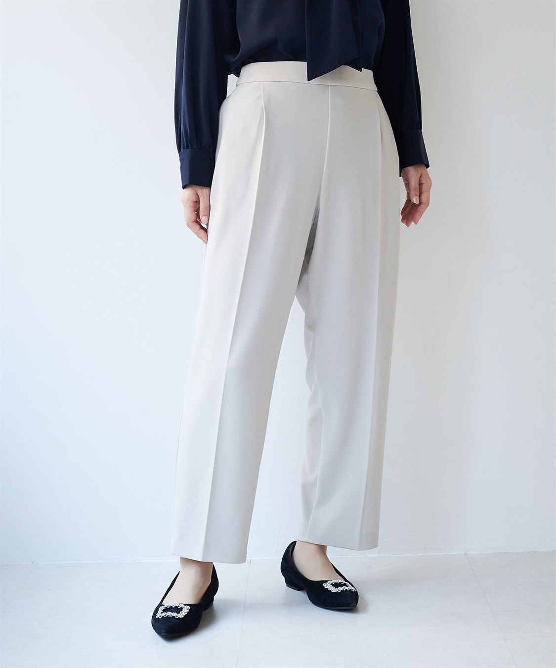 anyfee 【anyfee/大きいサイズ】美シルエットストレッチテーパードパンツ《セレモニー/オケージョン》_sub_4