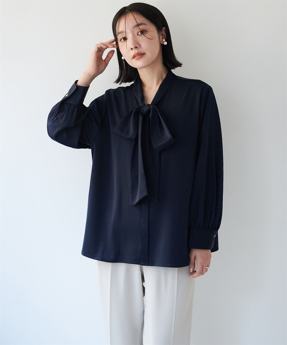 anyfee 【anyfee/大きいサイズ】BIGボウタイブラウス《セレモニー/オケージョン》_sub_4