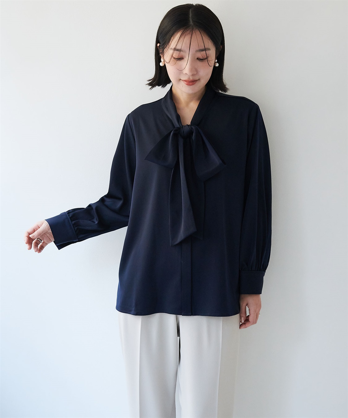 anyfee 【anyfee/大きいサイズ】BIGボウタイブラウス《セレモニー/オケージョン》_sub_5