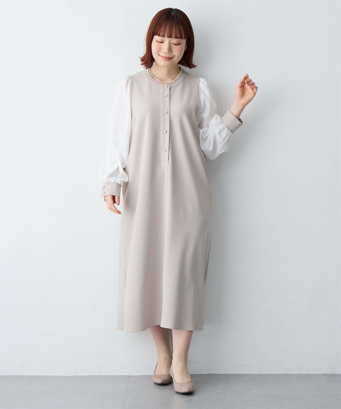 anyfee 【anyfee/大きいサイズ】微シアースリーブフレアワンピース《セレモニー/オケージョン》_sub_2