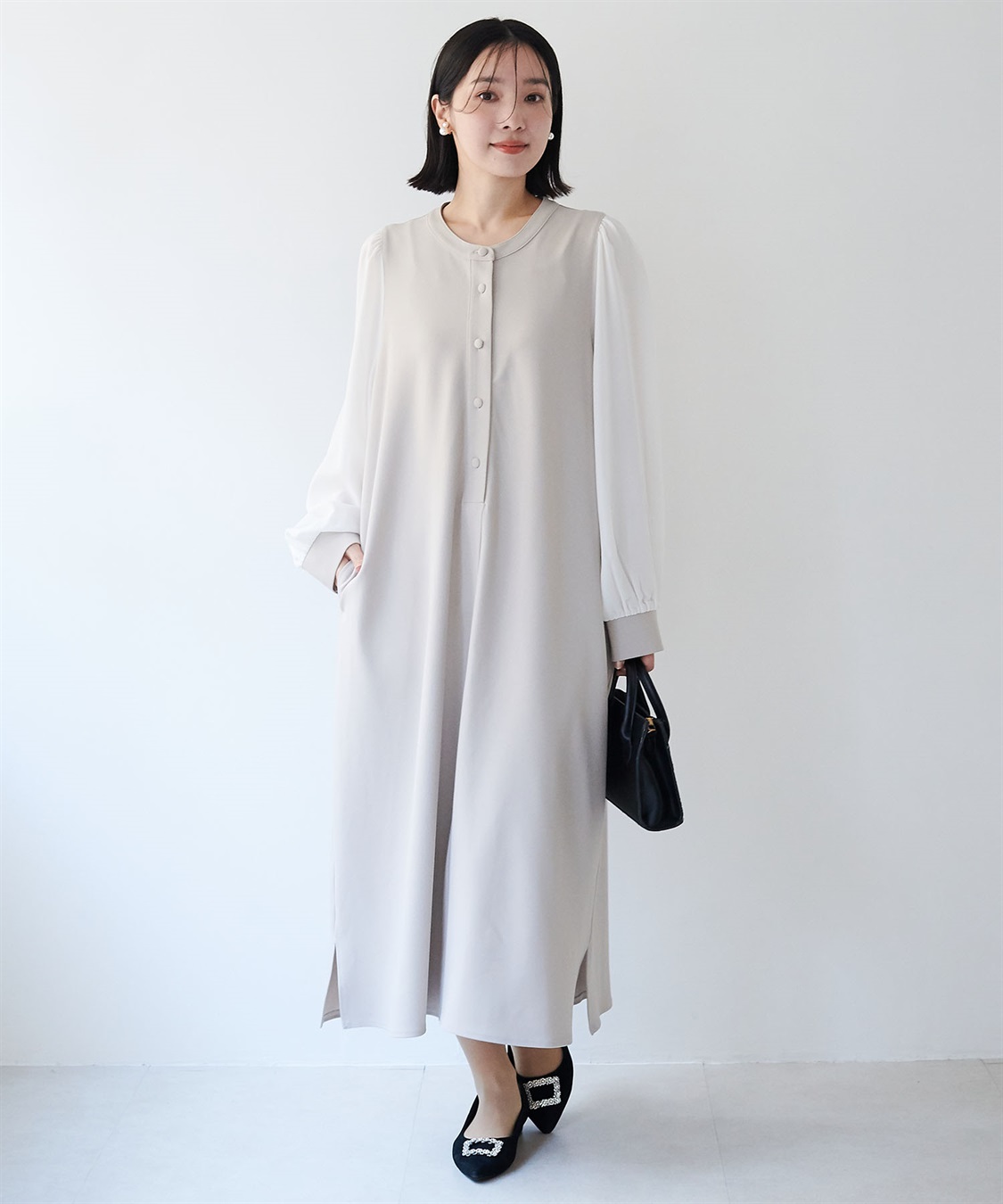 anyfee 【anyfee/大きいサイズ】微シアースリーブフレアワンピース《セレモニー/オケージョン》_sub_3