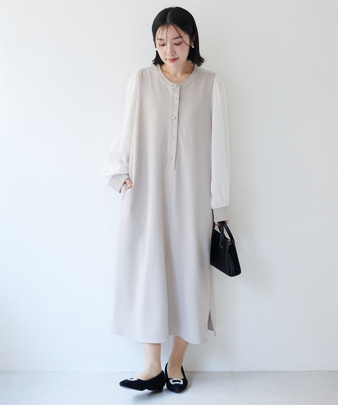 anyfee 【anyfee/大きいサイズ】微シアースリーブフレアワンピース《セレモニー/オケージョン》_sub_4