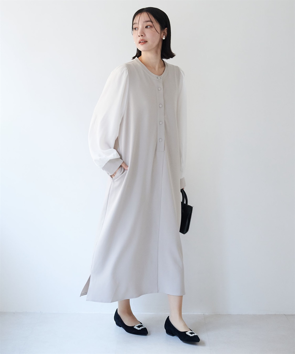 anyfee 【anyfee/大きいサイズ】微シアースリーブフレアワンピース《セレモニー/オケージョン》_sub_5