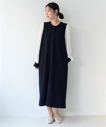 anyfee 【anyfee/大きいサイズ】微シアースリーブフレアワンピース《セレモニー/オケージョン》_subthumb_9