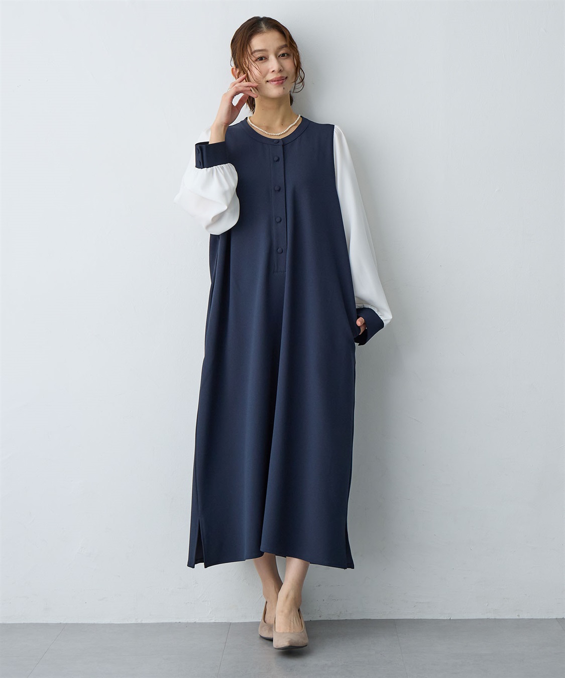 anyfee 【anyfee/大きいサイズ】微シアースリーブフレアワンピース《セレモニー/オケージョン》_sub_13