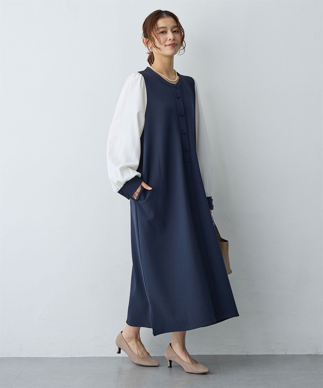 anyfee 【anyfee/大きいサイズ】微シアースリーブフレアワンピース《セレモニー/オケージョン》_sub_14