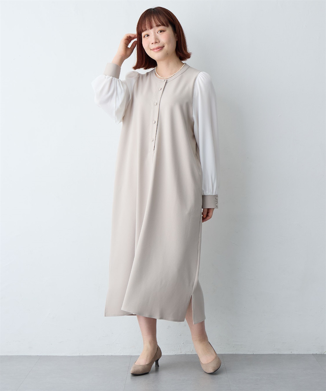 anyfee 【anyfee/大きいサイズ】微シアースリーブフレアワンピース《セレモニー/オケージョン》_sub_20