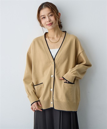 Life Style by cross marche 【anyfee/大きいサイズ】スウェットライク配色ラインカーディガン_subthumb_11