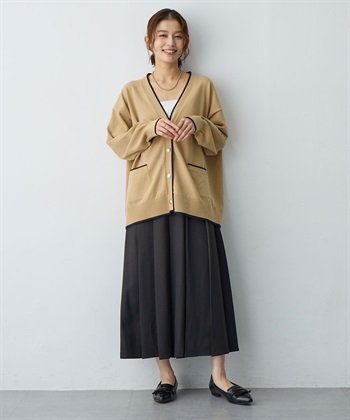 Life Style by cross marche 【anyfee/大きいサイズ】スウェットライク配色ラインカーディガン_subthumb_12