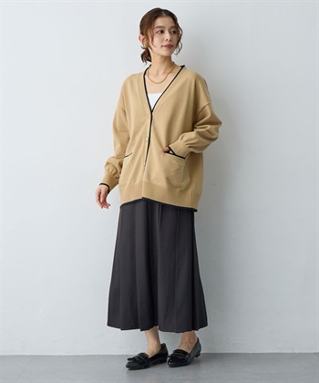 Life Style by cross marche 【anyfee/大きいサイズ】スウェットライク配色ラインカーディガン_subthumb_13